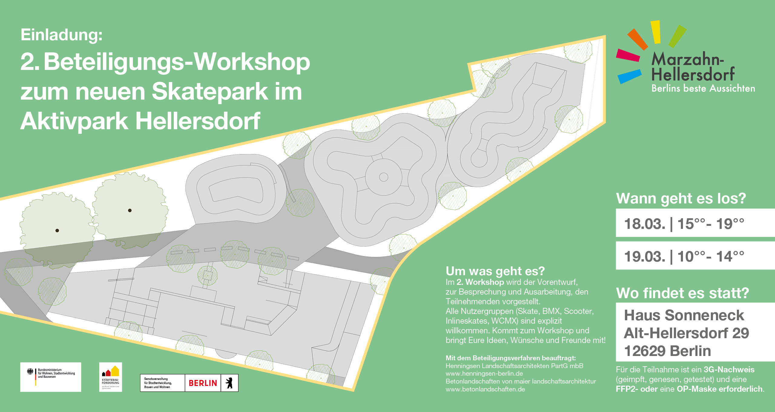 Berlin Marzahn-Hellersdorf - Skateanlage Aktivpark - 2. Beteiligungsworkshop - 18. + 19.03.2022